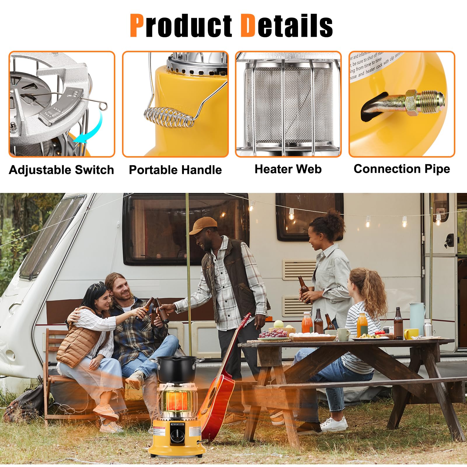 MOZODAWN 13000-BTU heating-performance demonstrates rapid warmth during camping.