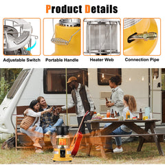 MOZODAWN 13000-BTU heating-performance demonstrates rapid warmth during camping.