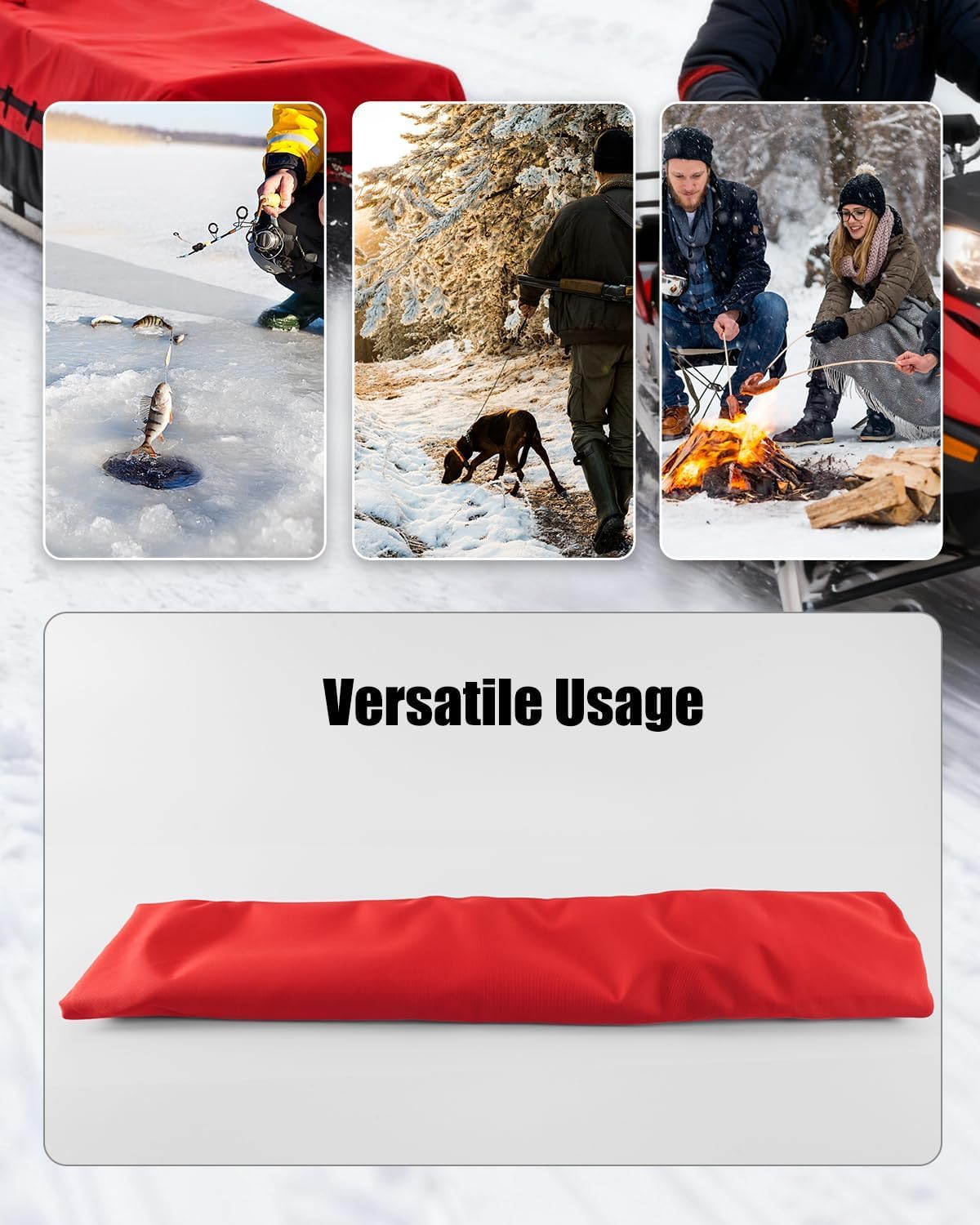 MQLPXI sled cover tightening strap secures a tight fit during transport.