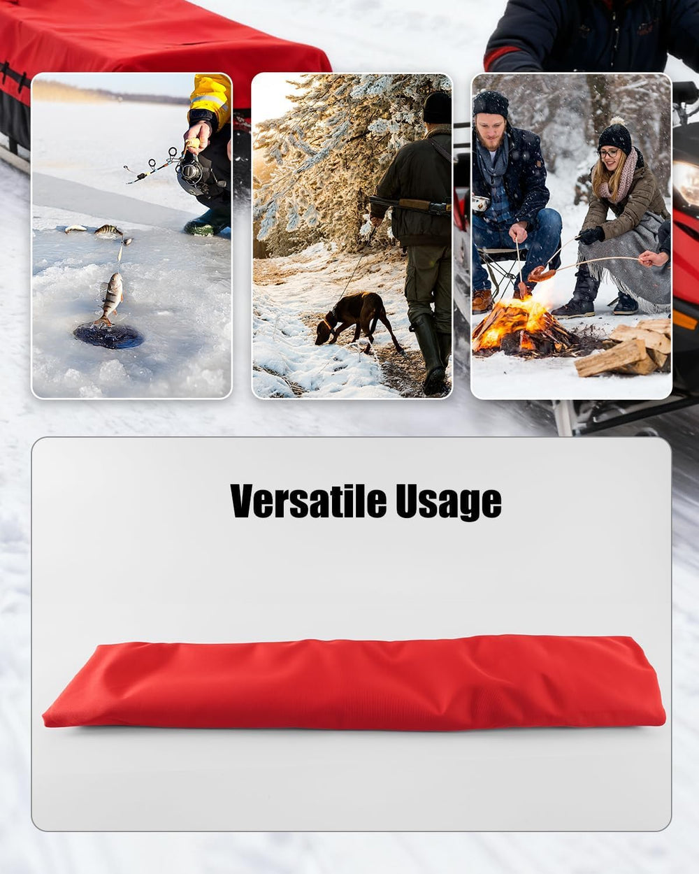 MQLPXI sled cover tightening strap secures a tight fit during transport.