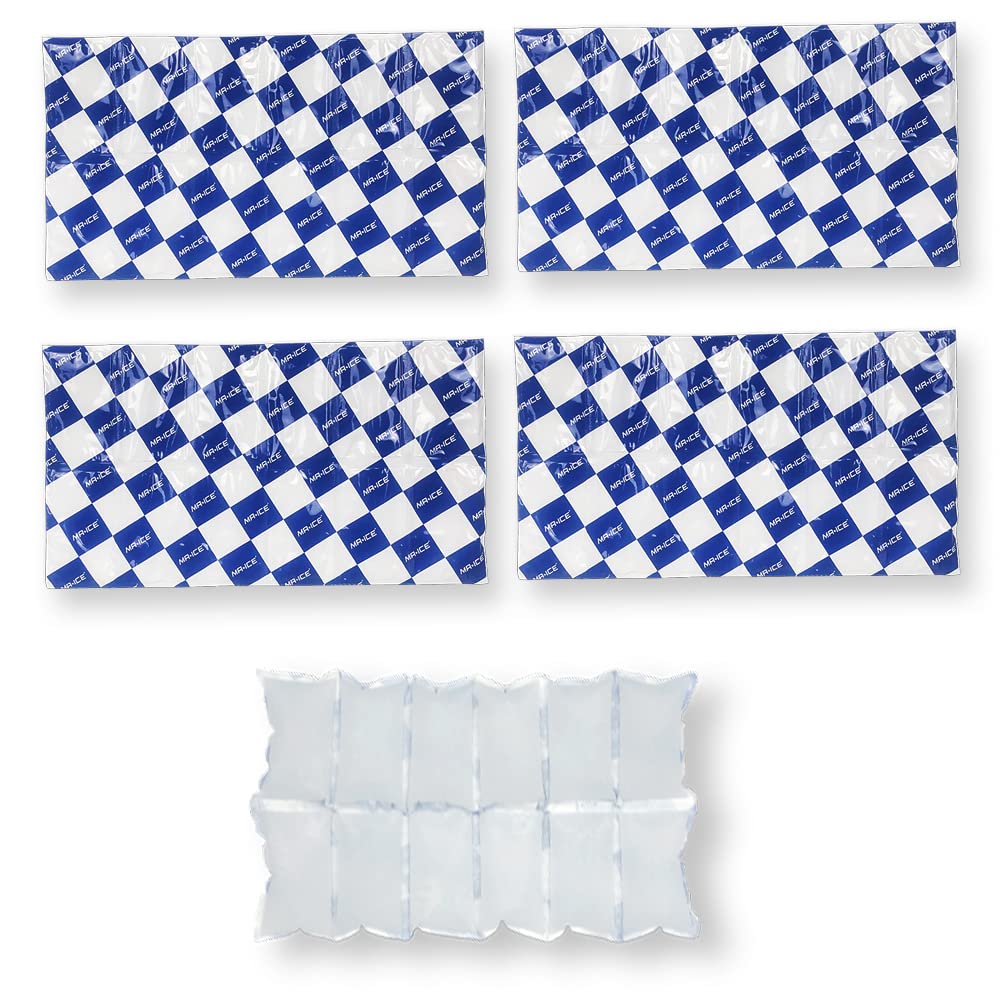 MR.ICE disposable ice pack sheets laid out for frozen food shipping and cooling