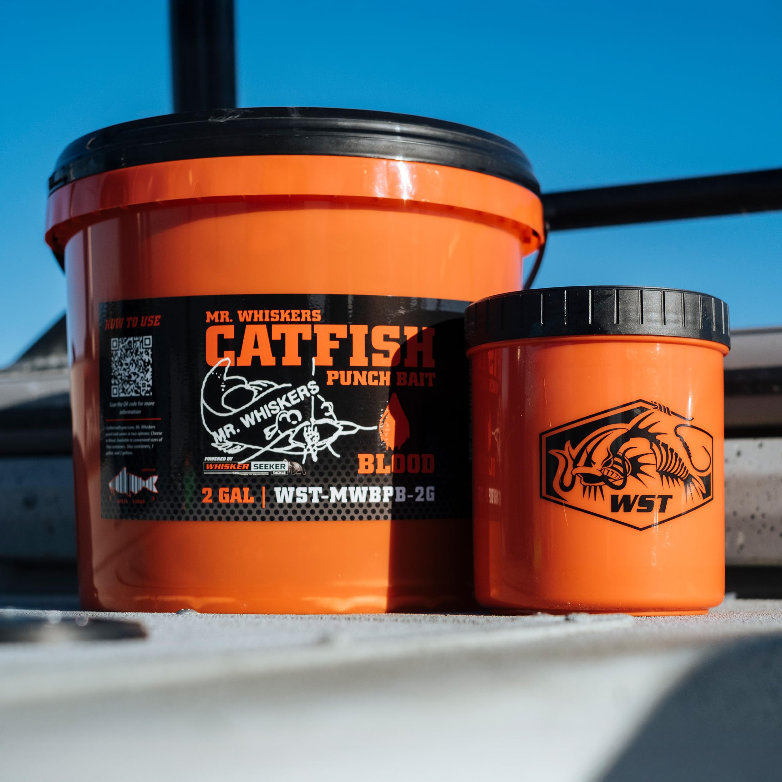 Pre-mixed Mr. Whiskers Punch Bait ready to use for fast setup on the water