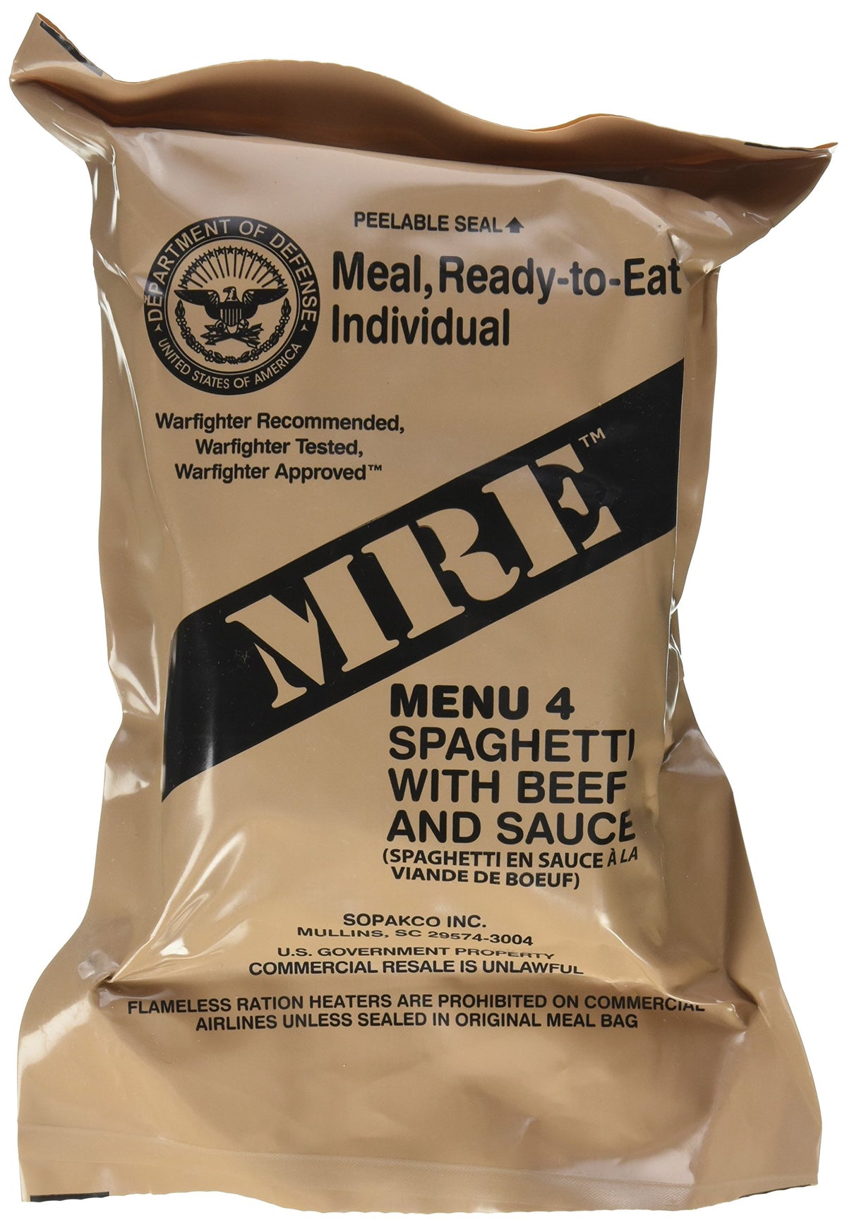 MRE Ultimate Spaghetti with Meat Sauce fuels rugged outdoor missions with convenient complete meals.