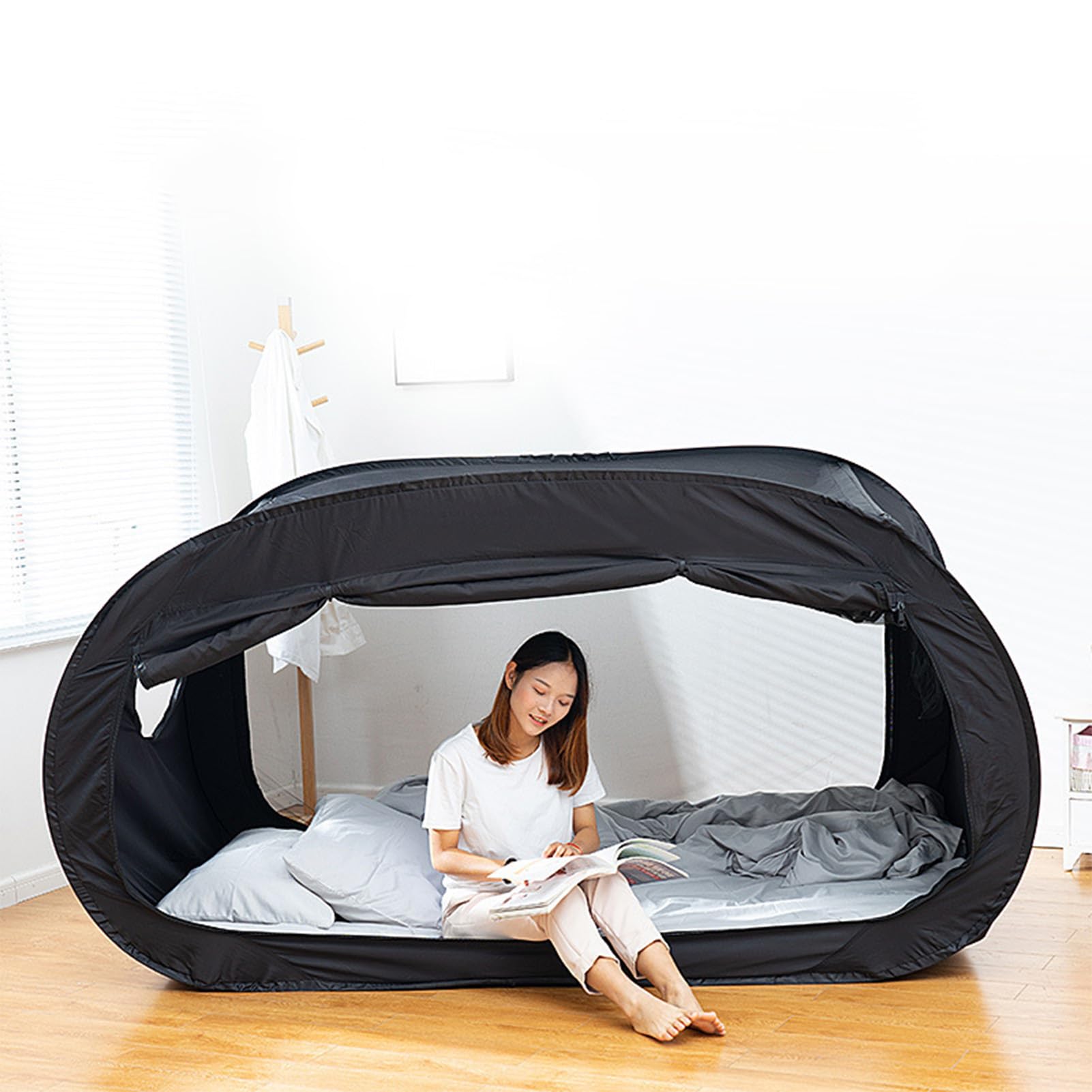 Mrisata Up Folding Tent enables quick assembly and compact storage for dorms
