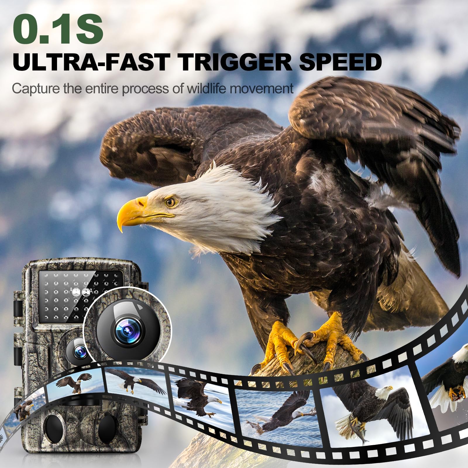 MRSCRET wildlife monitor with 130-degree wide-angle lens for broad animal coverage
