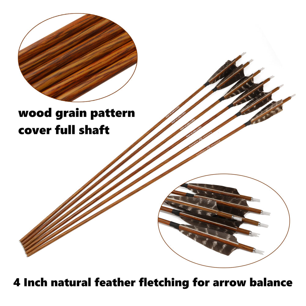 MS Jumpper 4-inch real feathers stabilize flight and accuracy.