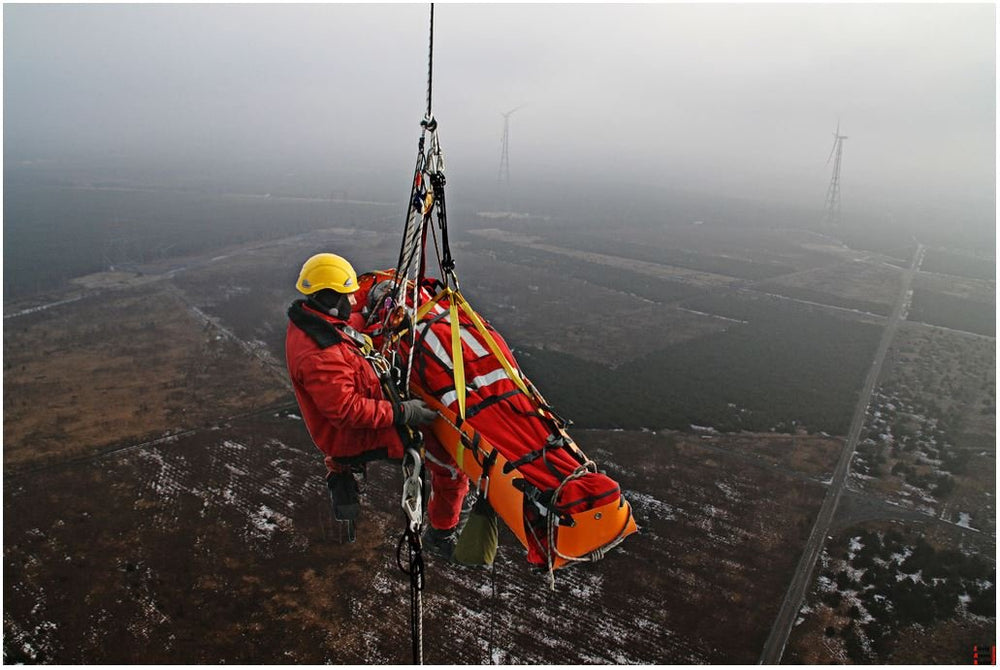 MSA Sked Basic Rescue System victim harness secures extraction in tight spaces