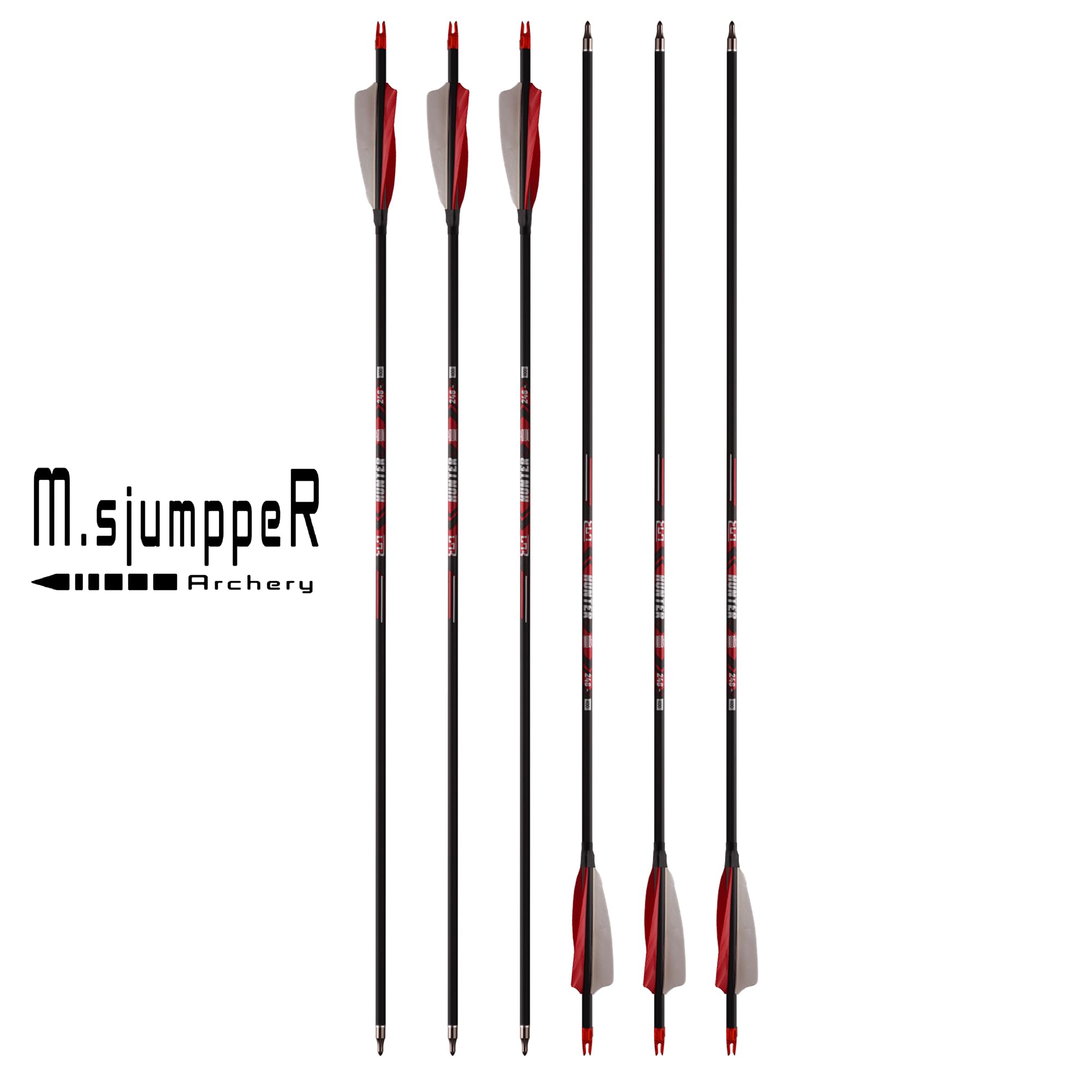 M.SJUMPPER ARCHERY bright color design arrows improve visibility and target finding.