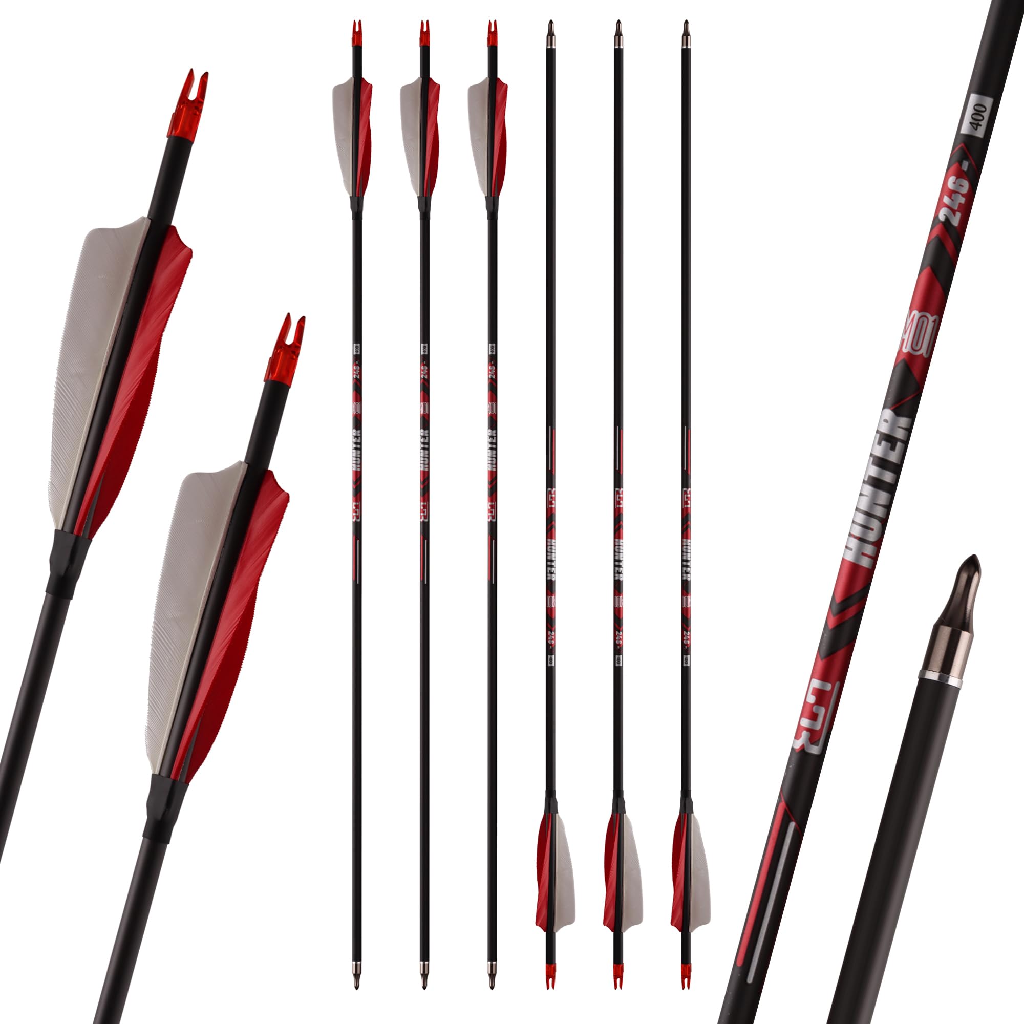 M.SJUMPPER ARCHERY carbon arrows 400 spine shaft for precise shooting and durability.