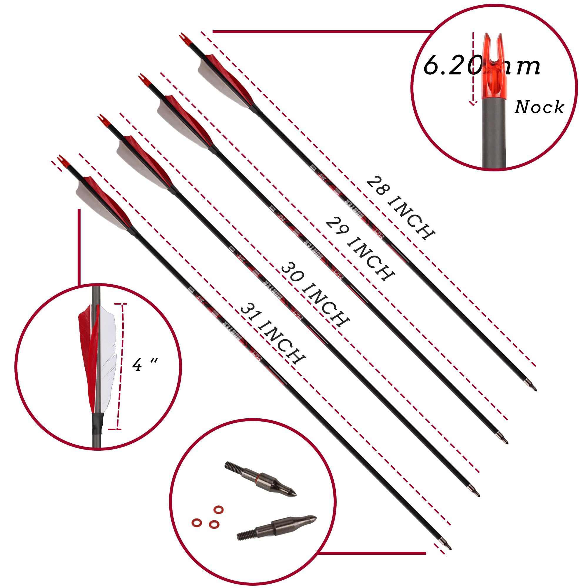 M.SJUMPPER ARCHERY arrows enhance target penetration with durable carbon construction.