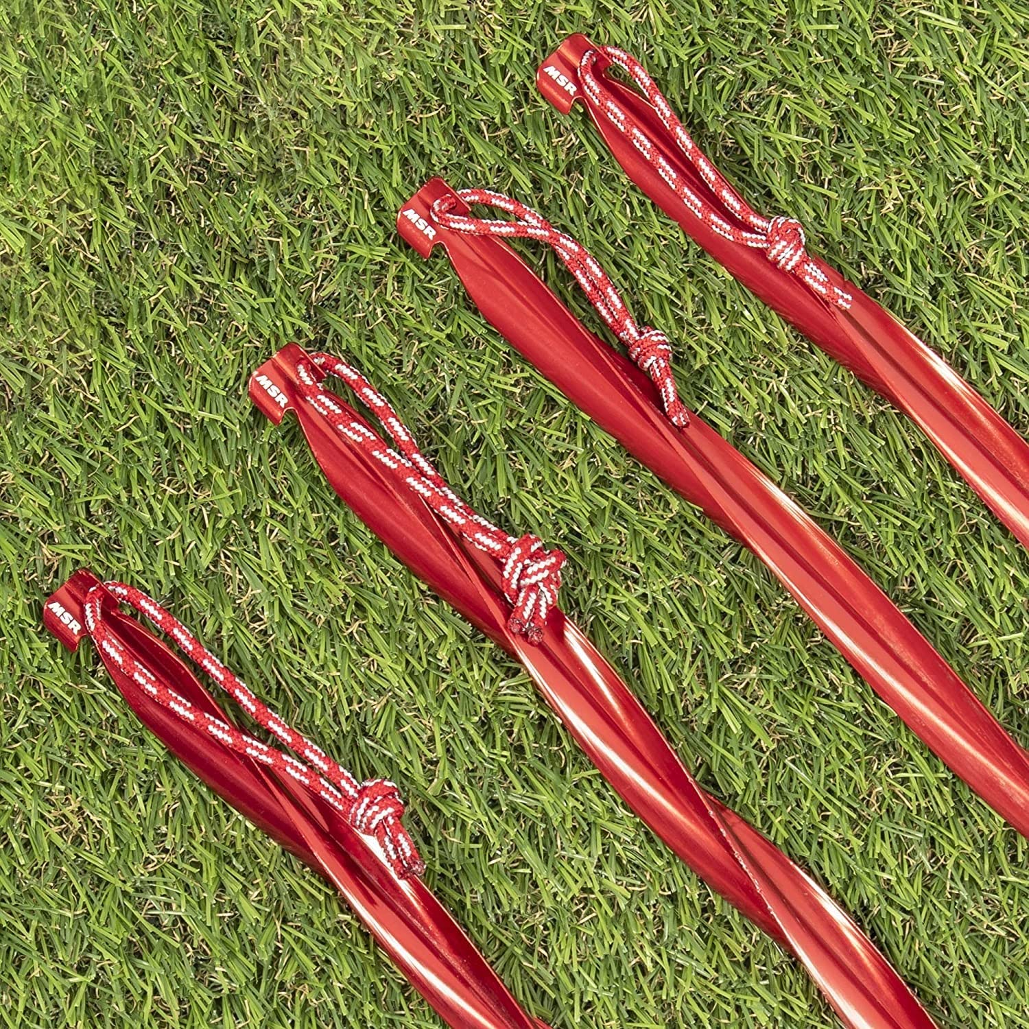 MSR 7000-series aluminum stake offers lightweight strength.
