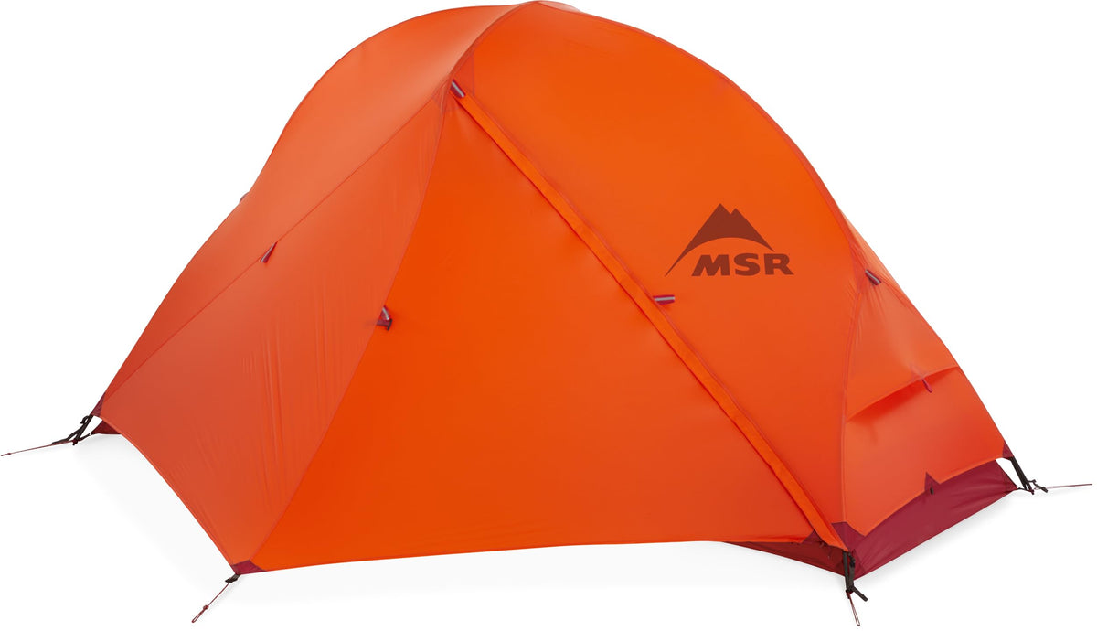 MSR Access tent with swivel hub enables rapid solo setup on alpine trips.