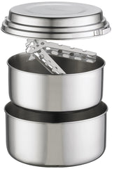 MSR Alpine 2 stacked nesting saves space for rugged backpacking trips