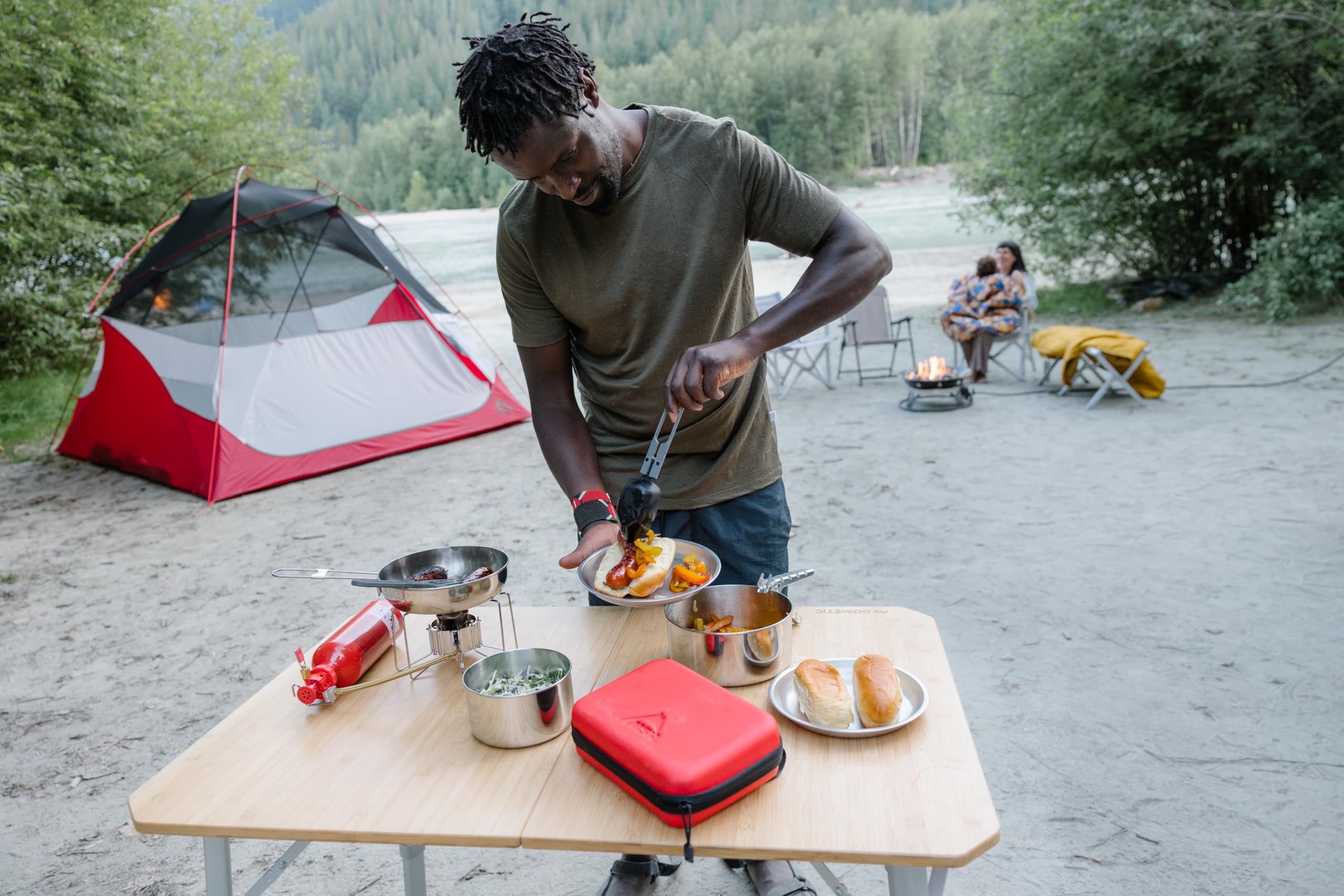 MSR Alpine fry pan with removable handle for easy packing