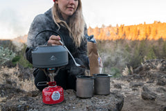 MSR Alpine Long Camping Tool Spoon stainless steel body offers durability and lightweight use.