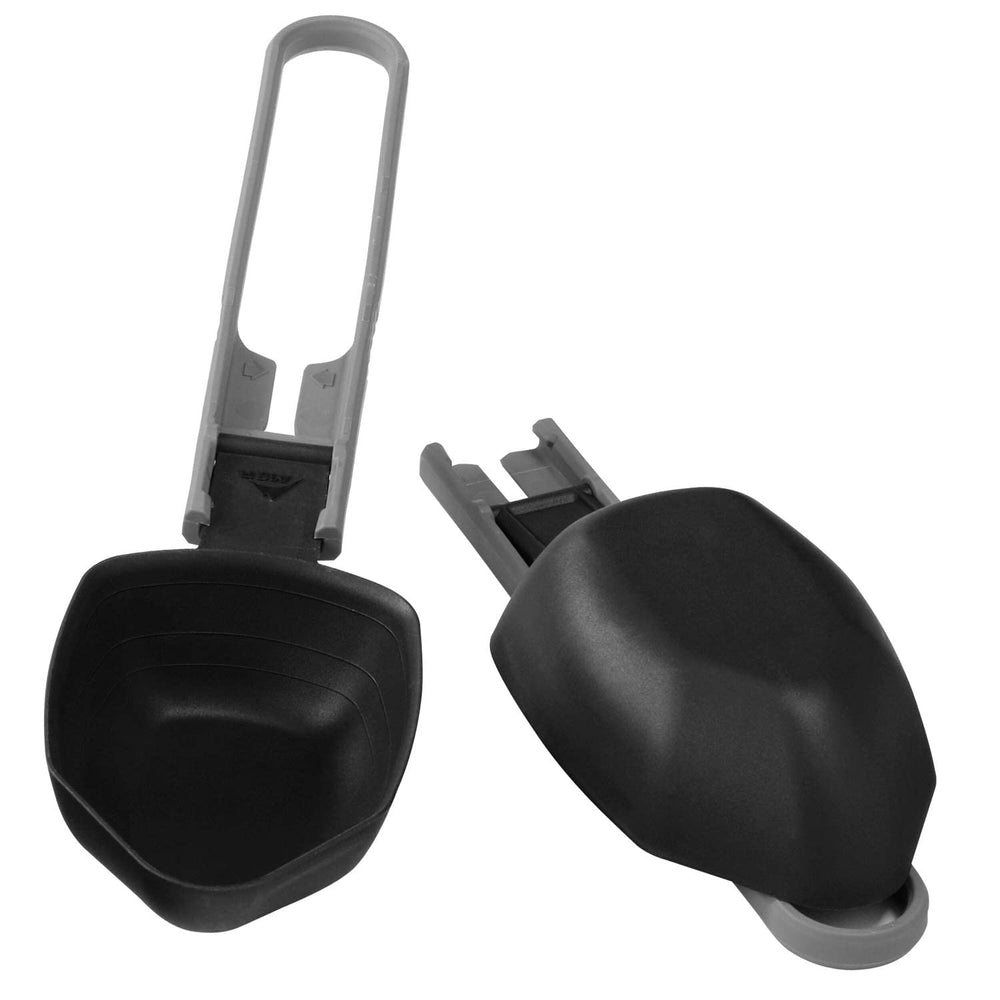 MSR serrated-edged spatula cuts soft meats and cheeses during camp meals.
