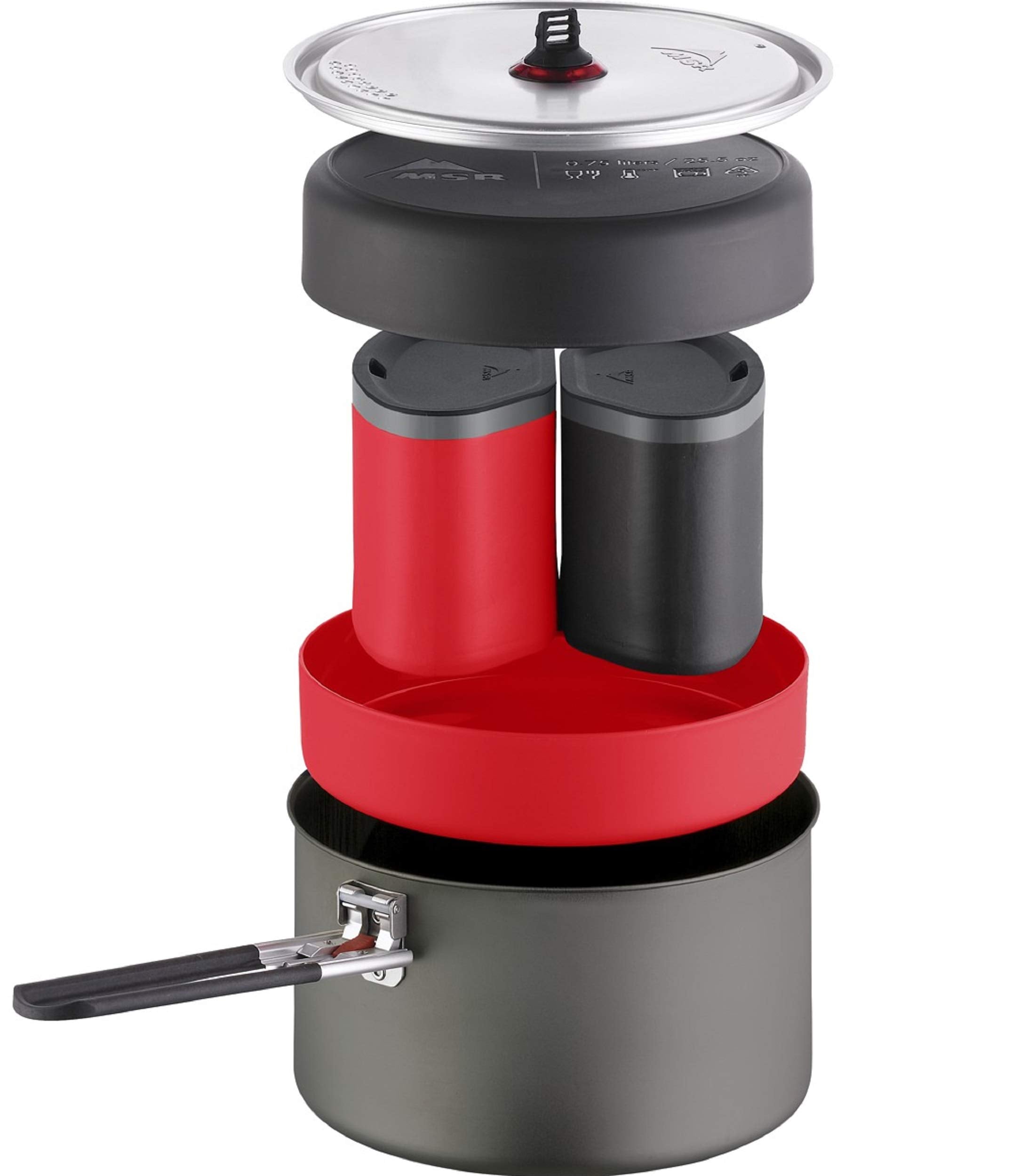 MSR Alpinist 2 pot with even heat transfer for fast boiling.