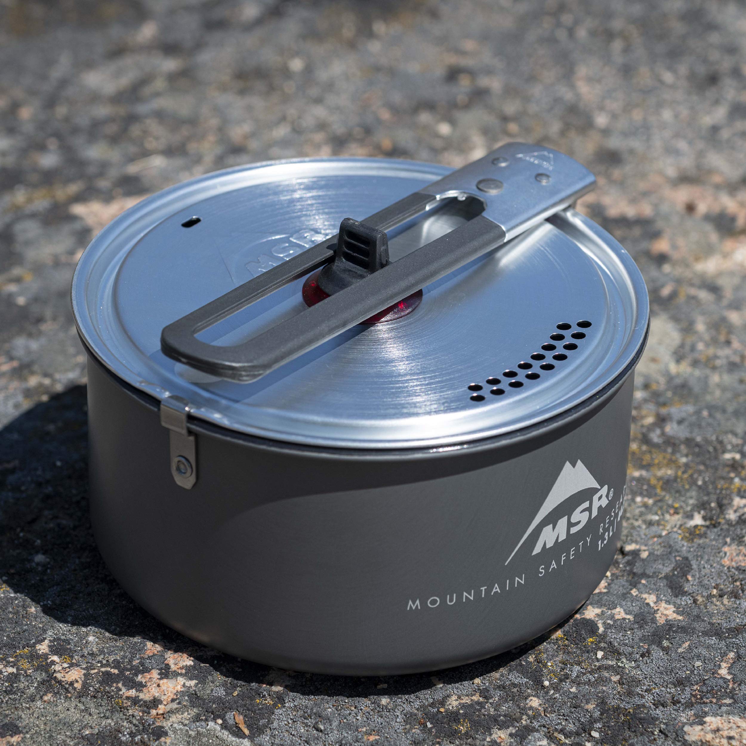 MSR ceramic nonstick coating close-up highlighting scratch resistance