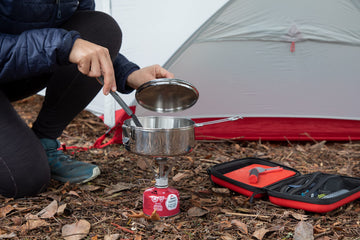 MSR deluxe cutting board offers a stable prep surface in backcountry kitchens