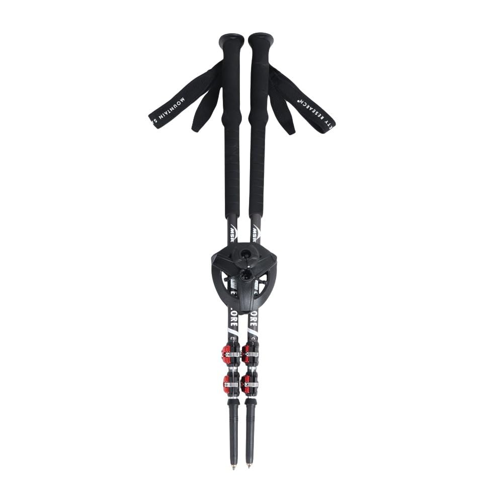 MSR Dynalock Explore 3-section poles extended for versatile backcountry use