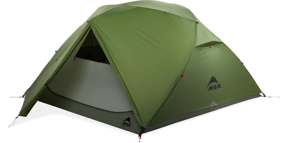 MSR Elixir 4P tent exterior front view with spacious vestibule