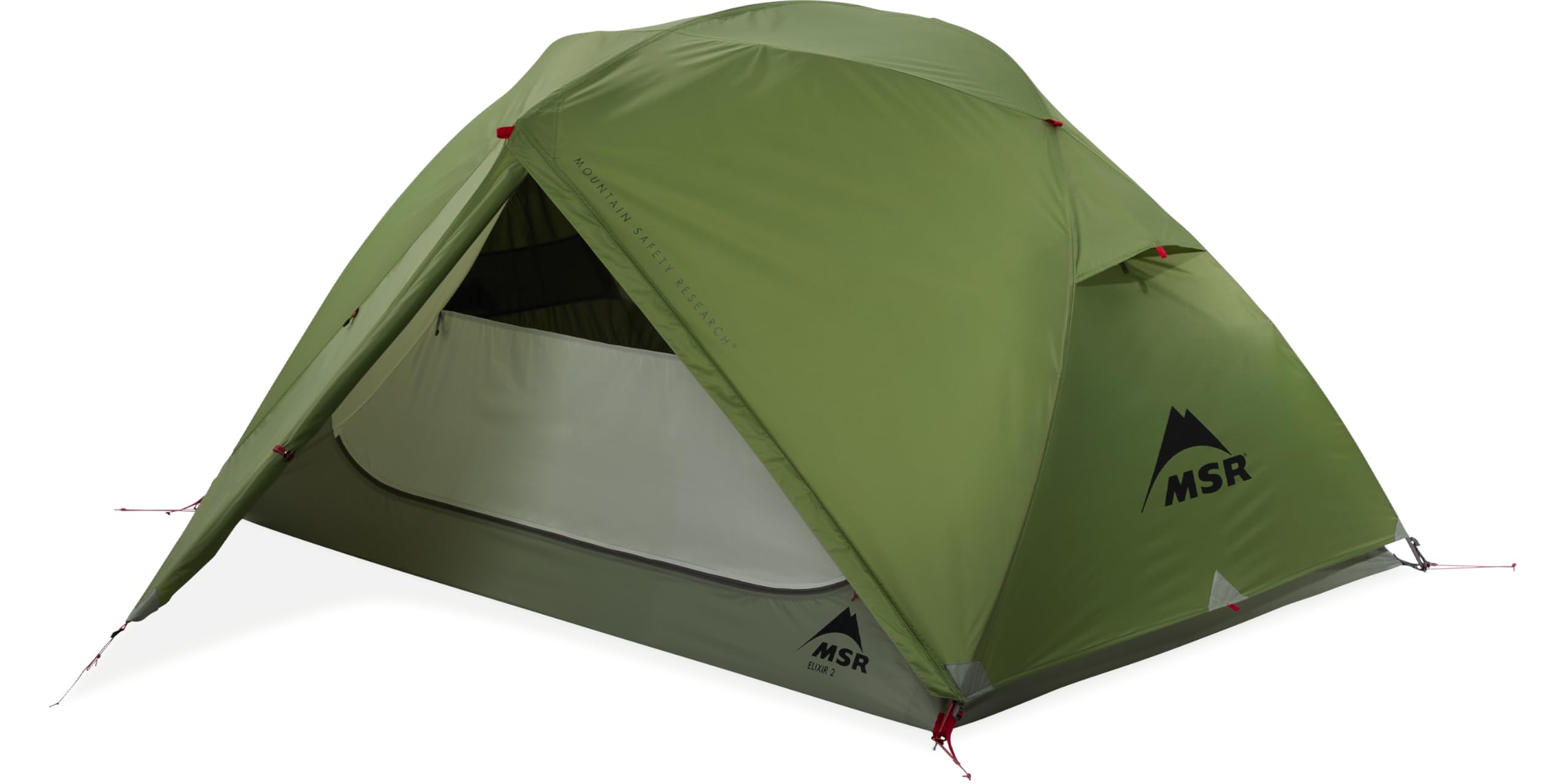 MSR Elixir front view shows spacious two-person interior and headroom.