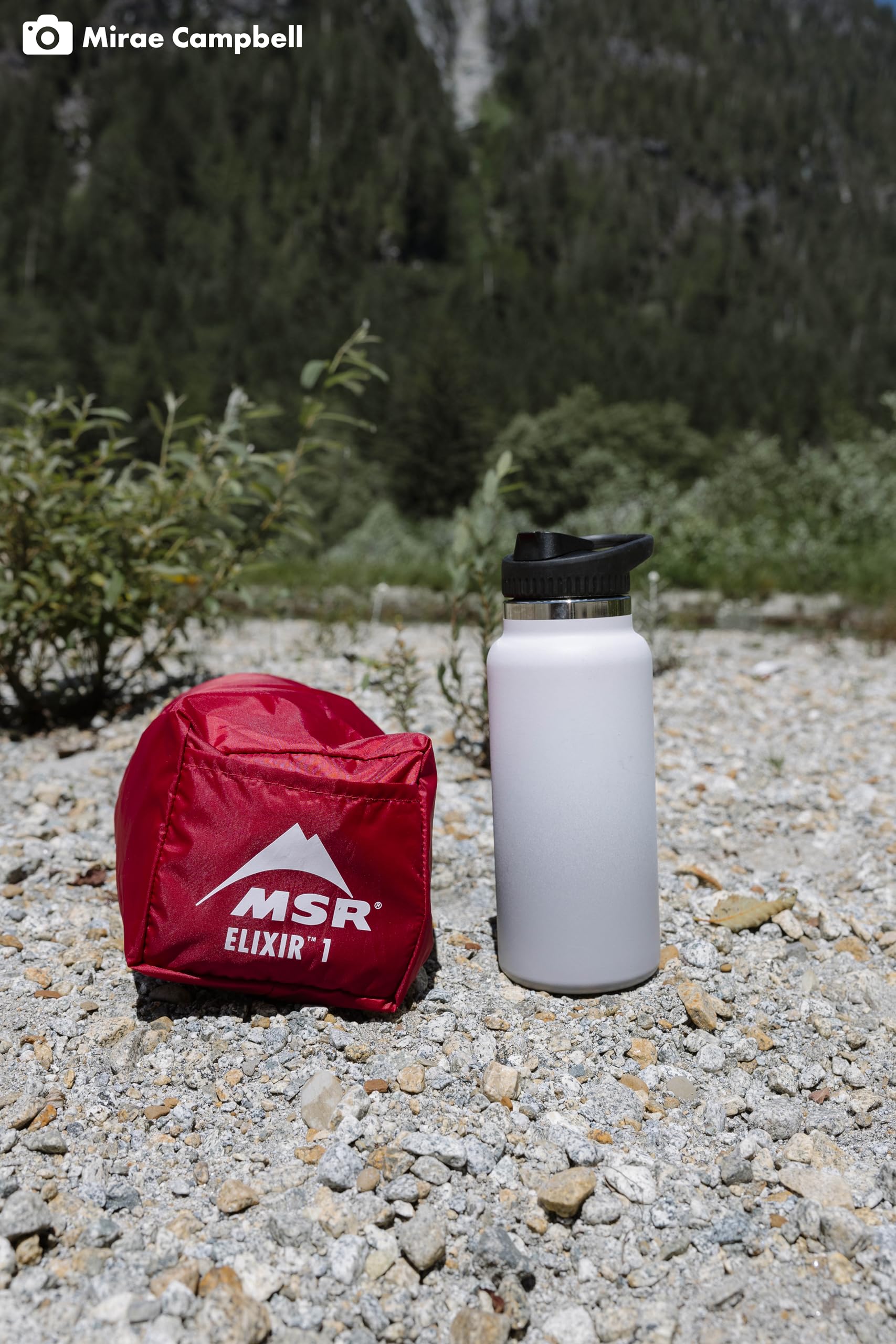 MSR Elixir Gear Shed compatibility adds extra storage space.