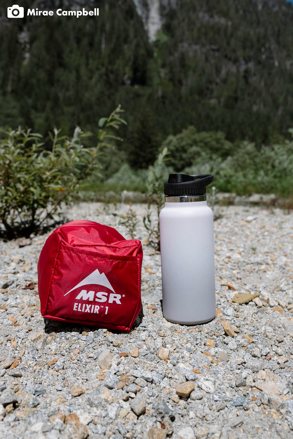 MSR Elixir Gear Shed compatibility adds extra storage space.