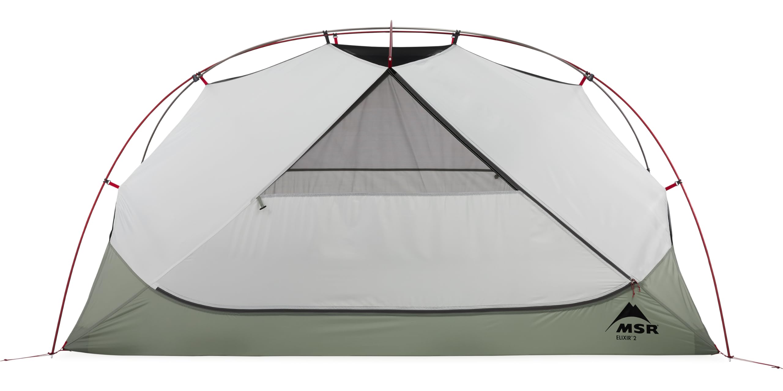 MSR Elixir rectangular floor design fits wide sleeping pads for comfort.
