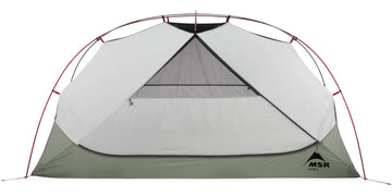 MSR Elixir rectangular floor design fits wide sleeping pads for comfort.