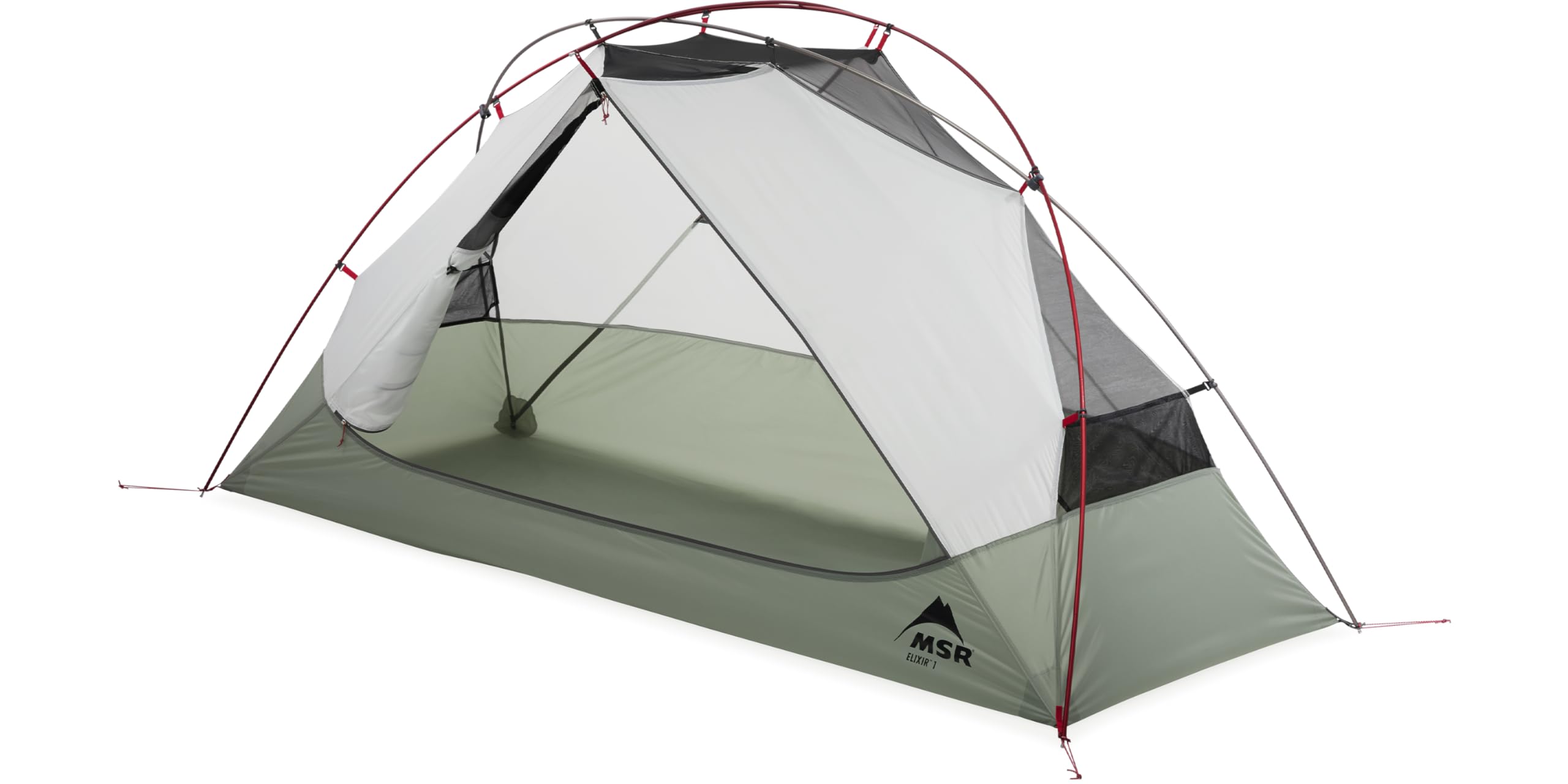 MSR Elixir rectangular floorplan supports wide, thick sleeping pads.