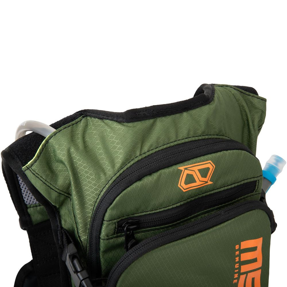MSR Enduro stow-away mesh compartment holds light jacket.