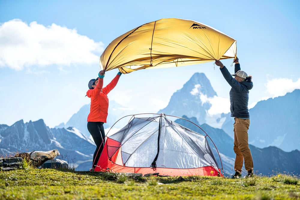 MSR Freelite 3P tent semi-freestanding design offers quick setup.