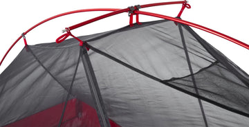 MSR Freelite semi-freestanding setup on varied terrain