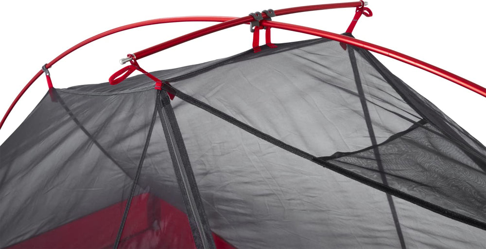 MSR Freelite semi-freestanding setup on varied terrain