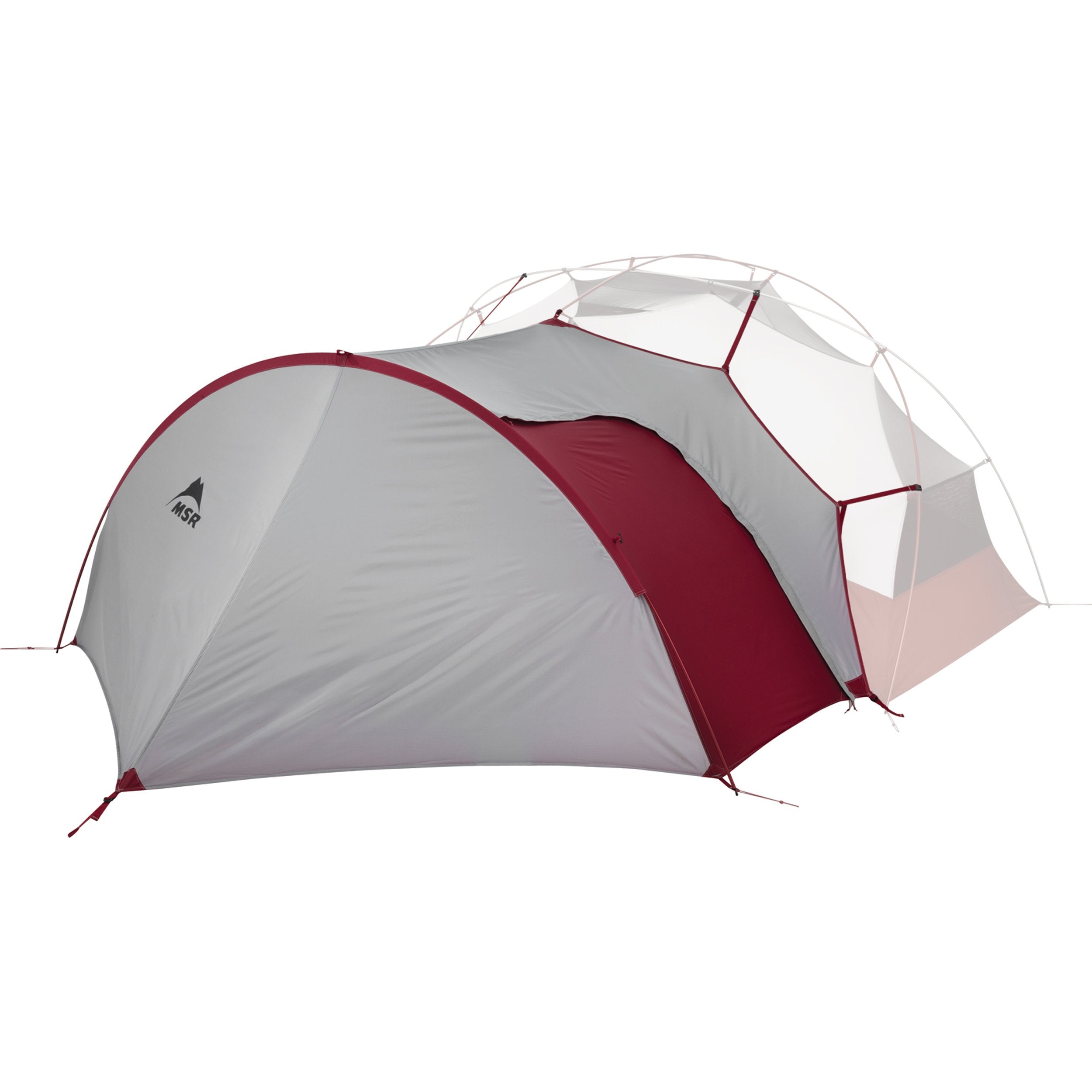 MSR Gear Shed side view showing expanded storage for Elixir and Hubba tents.