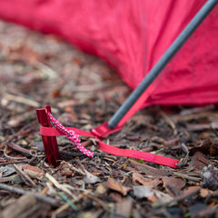 MSR Groundhog stake kit in action highlighting Y-beam design for penetration