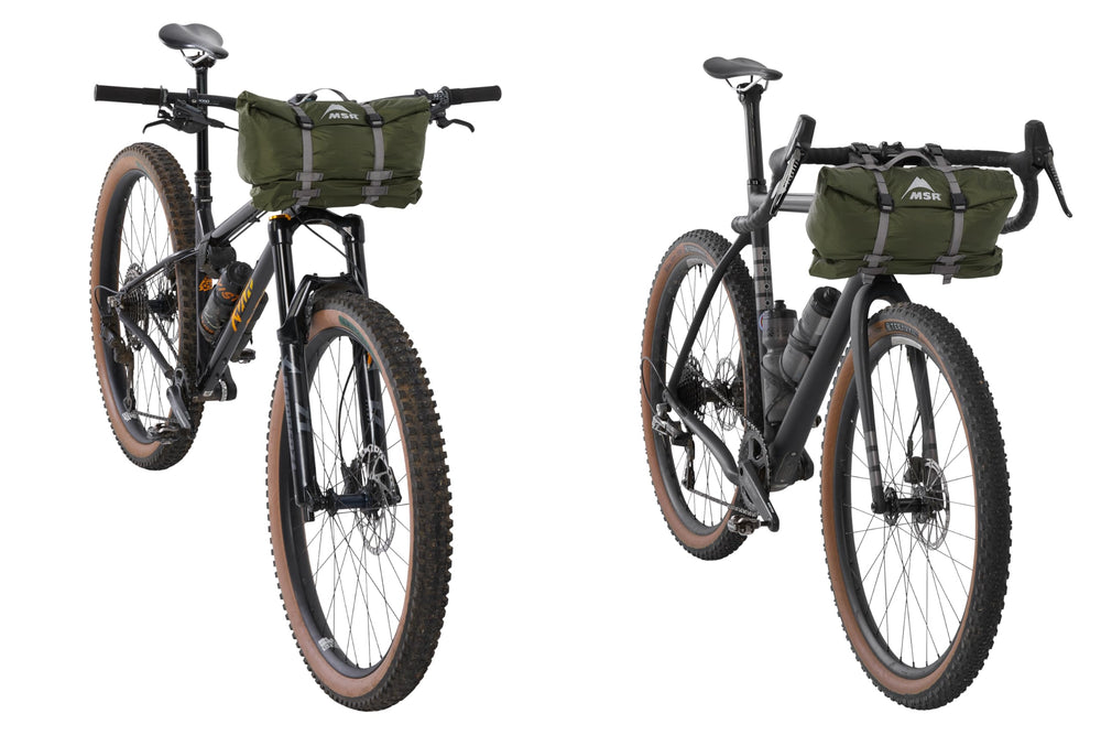 MSR Hubba Hubba Bikepack gear lofts keep electronics organized.