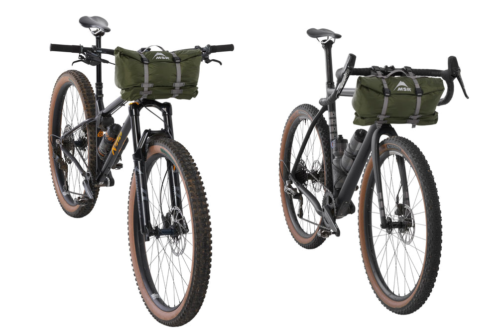 MSR Hubba Hubba Bikepack includes handlebar spacers to clear cables and accommodate varied bike setups