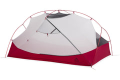 MSR Hubba Hubba Bikepack interior shows rectangular floor for wide sleeping pads