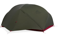 MSR Hubba Hubba Bikepack tent setup on bike-friendly ground for fast-pack camping