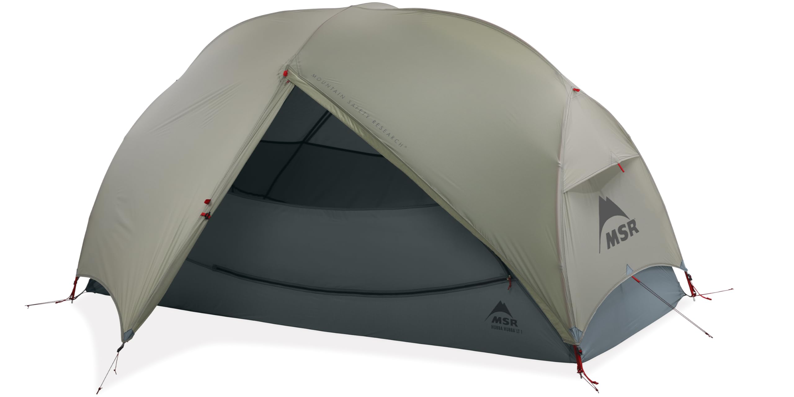 MSR Hubba Hubba LT front view shows compact solo shelter, ideal for trail adventures