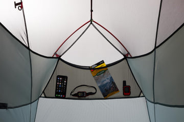 MSR Hubba Hubba LT gear loft and end pockets keep essentials tidy