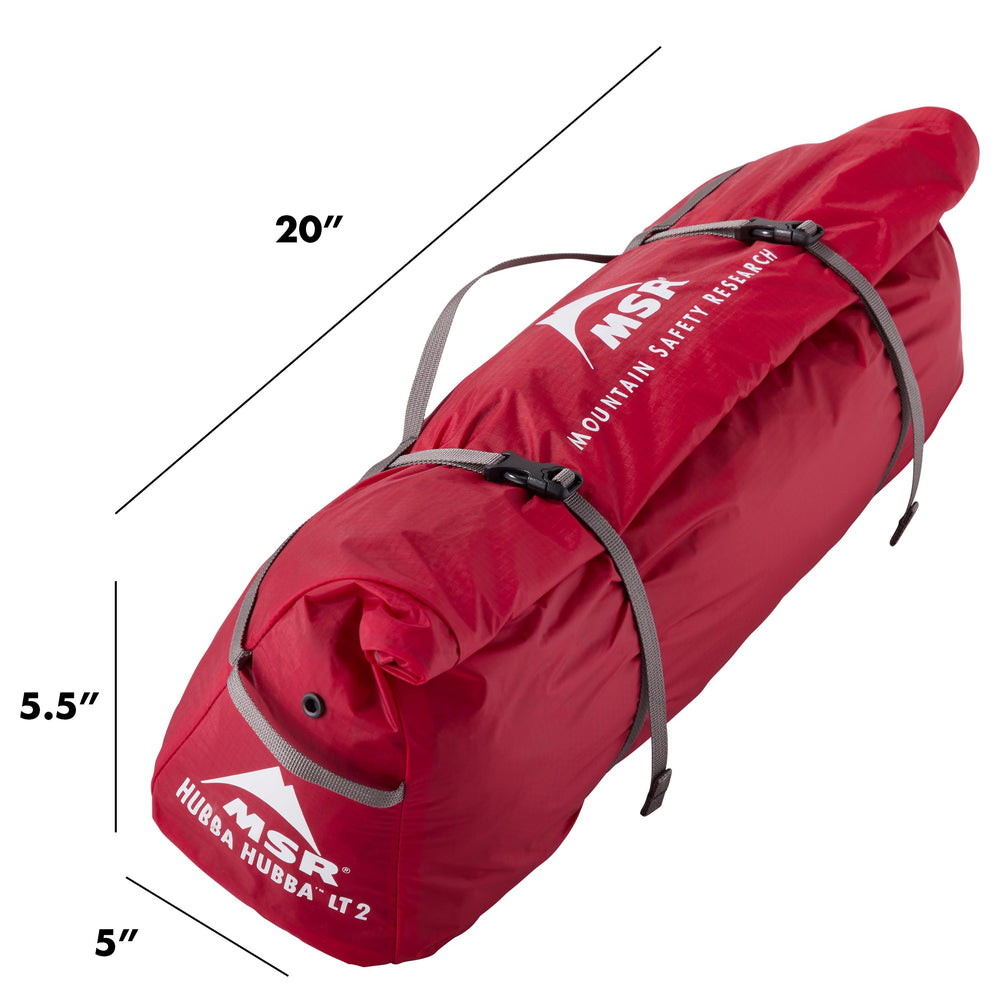 MSR Hubba Hubba LT compact pack size helps minimize backpack bulk.