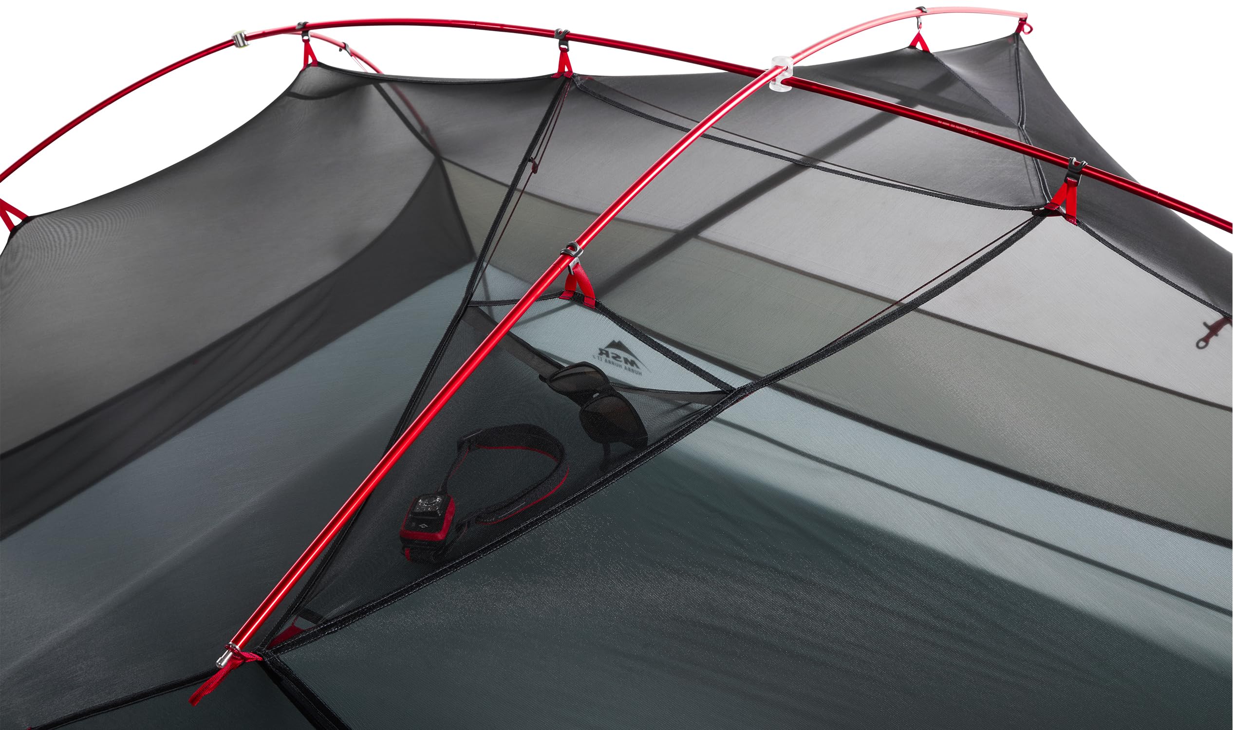 MSR Hubba Hubba LT rainfly vestibule provides dry gear storage