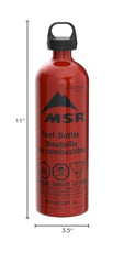 MSR Liquid Fuel Bottle 30-ounce side profile emphasizes lightweight durable aluminum construction