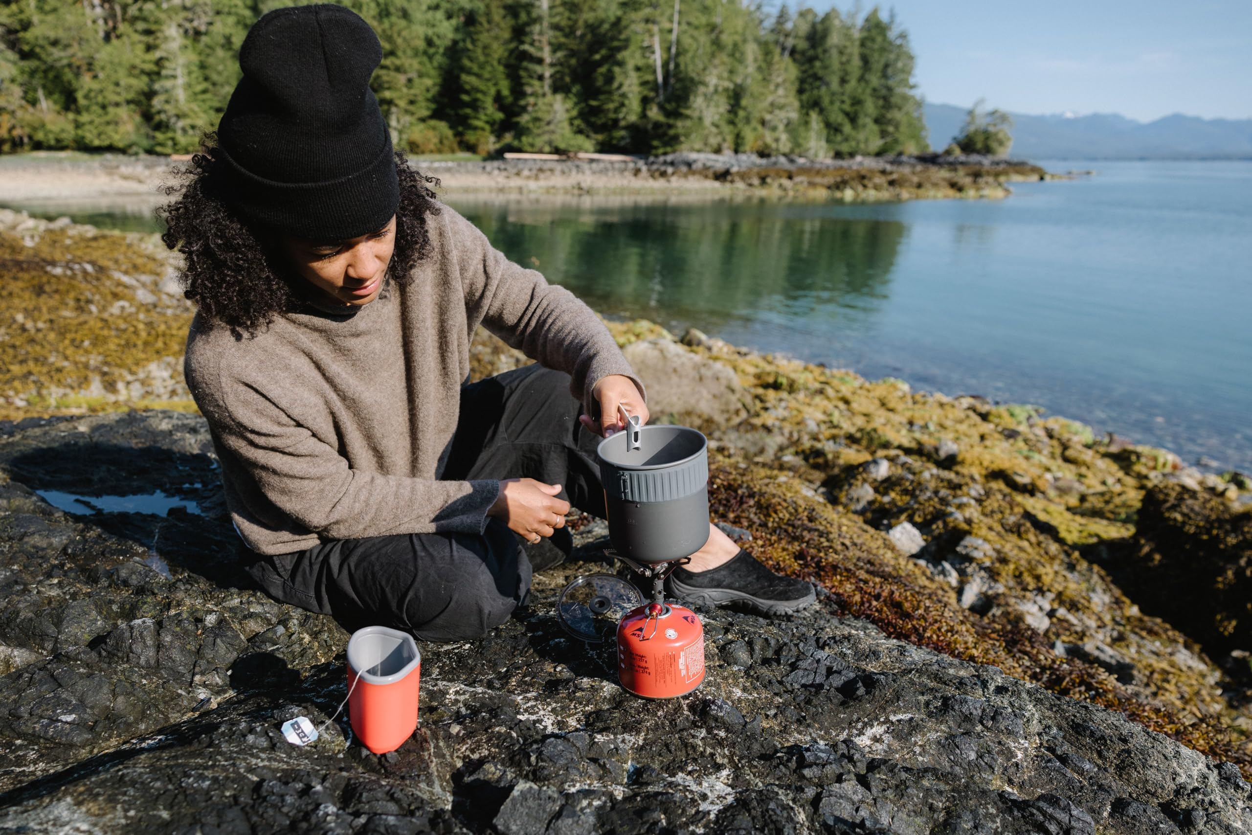 MSR PocketRocket Deluxe BPA-free bowl provides a second eating vessel.