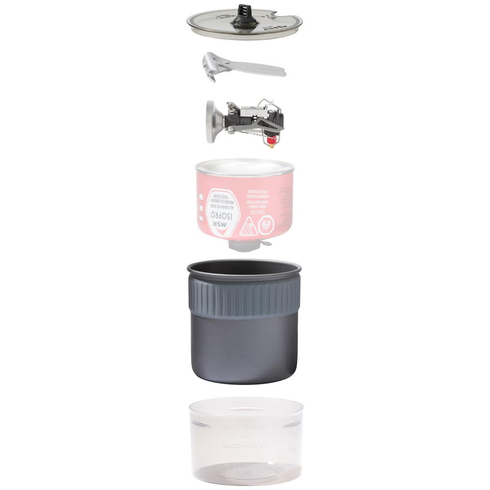 MSR PocketRocket Deluxe mini duo cook set for compact trail meal prep.