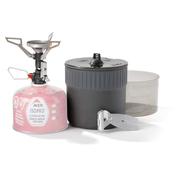 MSR PocketRocket Deluxe stove in compact kit for ultralight camping.