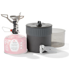 MSR PocketRocket Deluxe stove ready for ultralight camping with fast boils.